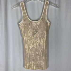 Express cream colored sequined tank top, XS, NWT